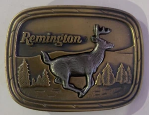 WF03154 *NOS* BONITO VINTAGE 1979 ***REMINGTON*** HEBILLA DE CINTURÓN FABRICANTE DE ARMAS DE FUEGO - Imagen 1 de 2