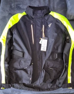 TRIUMPH TOURER BRIGHT BLACK & FLURO MOTORCYCLE JACKET MTES2342 SIZE XL / UK46 - Picture 1 of 15