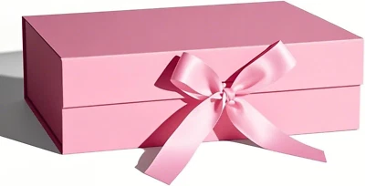 Pink Gift Box,10.2X7.4X3.1 Inches Gift Boxes with Lid Ribbon and Magnetic Closur - Image 1 of 4