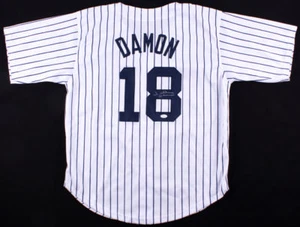 Johnny Damon Signed New York Yankees Home Pinstriped Jersey (JSA COA) - Picture 1 of 6