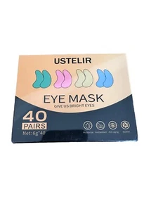 USTELIR Under Eye Patches with 40 Pairs Eye Treatment Mask Alcohol Free EX:04/27 - Picture 1 of 4