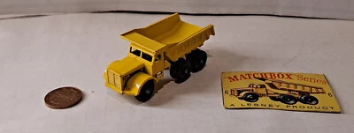 2364. LESNEY MATCHBOX N.6 2nd Issue Euclid Quarry truck Con Ritaglio scatola - Immagine 1 di 4