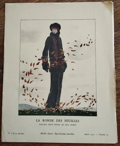 A E Marty LA RONDE DES FEUILLES Gazette Bon Ton EO 1923 Paul Poiret - Imagen 1 de 9