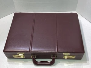 STEBCO Tufide Deluxe Executive Attaché briefcase top grain leather BURGANDY p-20 - Picture 1 of 9
