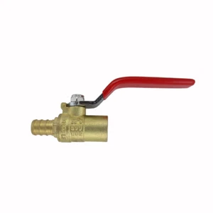 1/2" PEX X 1/2" Female Sweat Brass Ball Valve, LEAD FREE Crimp AB1953 # 0 - Picture 1 of 1