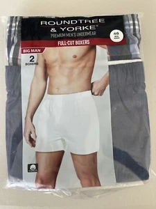 Roundtree & Yorke Mens Full Cut Boxers Multicolor Two Pairs Size 48 NEW - Picture 1 of 2