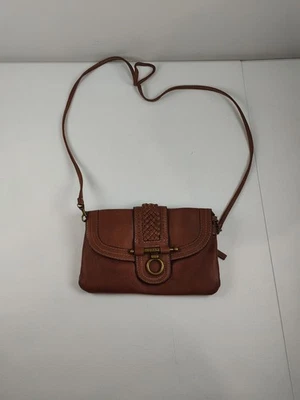 Bolso Bandolera Western Boho Marrón Imitación Cuero Muñequera Pequeño Foto 1 de 4