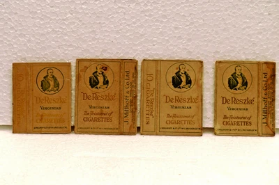 Lote de 4 paquetes de cigarrillos vacíos vintage de Virginia De Reszke J Millhoff London Adverti Foto 1 de 4