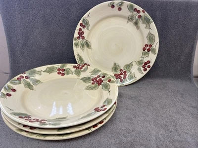 Target Holiday 07 Classic Tidings 4 PLATOS DE CENA 12" Acebo de Navidad Foto 1 de 3