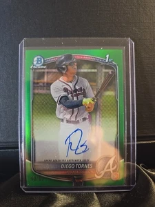 2025 Bowman Chrome Diego Tornes Autograph /99 Green Refr. 1st Bowman Atl Braves - Picture 1 of 2