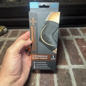 Tommie Copper Small/Medium Elbow Compression Sleeve Black New - Picture 1 of 9