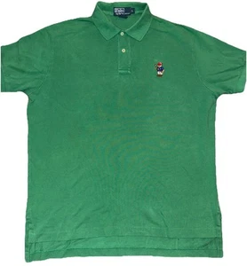 Polo Ralph Lauren Bear camicia uomo grande verde logo ricamato orsetto - Foto 1 di 4