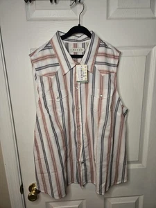 Roper Damen Western ärmellos Druckknopfleiste Top/Größe XL/rosa/weiß kariert Kragen - Bild 1 von 12