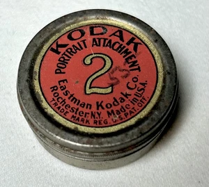 Antique Vintage Kodak Portrait Attachment #2 Lens in Graphic Tin - Picture 1 of 3