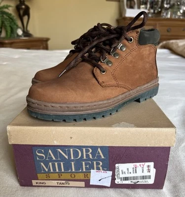 Sandra Miller Brown Leather Combat Boots Women's Size 6.5 New  - Image 1 of 4