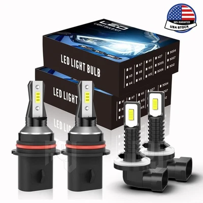 For Saturn Ion 2003-2007 4X LED Headlights Hi/Lo Beam + Fog Light Bulbs Combo - Image 1 of 4