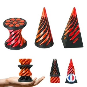 3er-Pack Anti-Stress Fidget Toys - Unmögliche Spiralen: Kegel, Pyramide - Bild 1 von 6