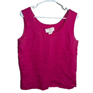 Deborah Laws Tank Top Women's Medium Large Pink Sleeveless Round Neck Boxy - Picture 1 of 7