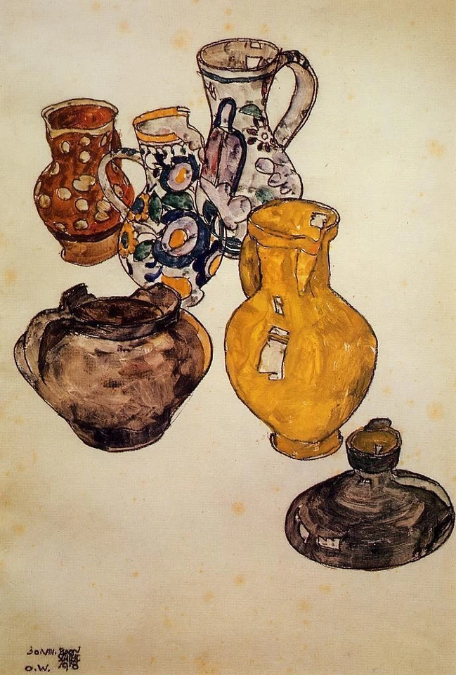 Impresión artística de archivo Egon Schiele Ceramics 1918 17"x 22" Foto 1 de 1