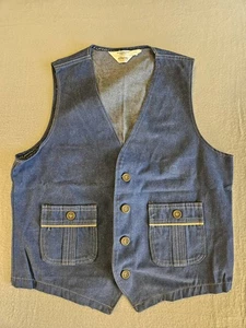 Vintage JCPenney Fashions men's denim vest with two pockets  Sz 42L - Picture 1 of 9