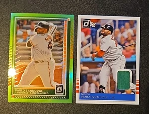 2025 Donruss Optic Pablo Sandoval Green Prizm 016/149 + Game Used/Worn Relic Mem - Picture 1 of 6