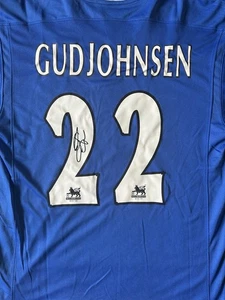 EIDUR GUDJOHNSEN HAND SIGNED CHELSEA 2003/2004 SHIRT + EXACT PROOF 2 - Picture 1 of 2