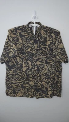 Reyn Spooner Mens XXL 2XL Black Yellow Floral Hawaiian Short Sleeve Shirt XXL46 - Image 1 of 4