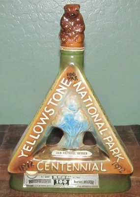 Vintage Yellowstone National Park 1972 Jim Beam Whiskey Decanter Wyoming Idaho - Image 1 of 4