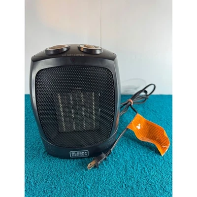 Black Decker Personal Ceramic Heater Fan Portable Compact 2 Heat Settings - Image 1 of 4