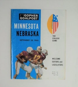 1968 Minnesota Gophers vs Nebraska Program Sept 28 -  - Picture 1 of 1