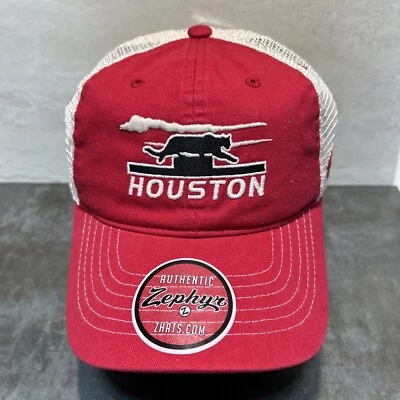 Houston Cougars Sombrero Zephyr "Prowl" Spellout Malla Rojo Lateral Z Sombrero Gorra H44 Foto 1 de 4