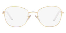 Prada PR 64YV Eyeglasses Women Pale Gold/Talco Round 54mm New & Authentic