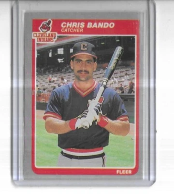 1985 Fleer #438  Chris Bando Cleveland Indians - Image 1 of 2