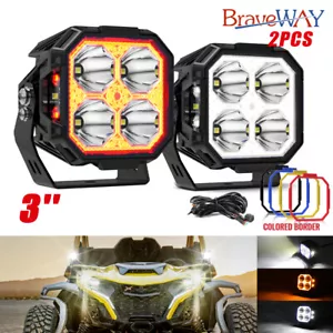 2x Side Shooter LED Work Light Offroad Driving For UTV ATV Can-am Polaris 4x4 3" - Picture 1 of 12