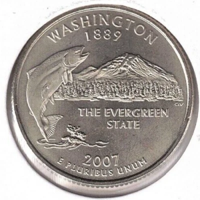 2007-P (SMS) Uncirculated Satin Finish Washington 42ND State Quarter Coin! - Image 1 of 2
