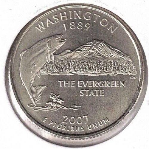 2007-P (SMS) Uncirculated Satin Finish Washington 42ND State Quarter Coin! - Image 1 of 2