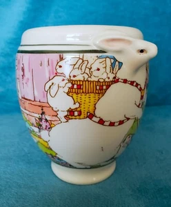 Hallmark 1991 Eileen Richardson ENCHANTED GARDEN BUNNY ABUNDANCE 5" Vase QHG3005 - Picture 1 of 16