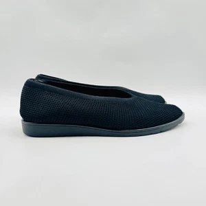 Eileen Fisher Shoes Womens 11 Black Knit Ballet Flats Heaven Slip On Loafer - Picture 1 of 12