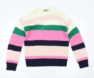 Dorothy Perkins Womens Pink Crew Neck Striped Acrylic Blend Jumper Size 6 - Picture 1 of 12