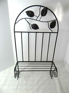 Estante de hojas decorativas de metal mesa Shabby casa de campo rústica - Imagen 1 de 9
