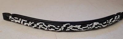 Cinta para cejas acolchada con cuentas blanco y negro - tamaño 14" Foto 1 de 4