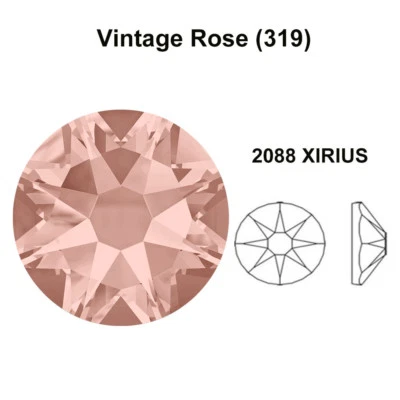 288 Swarovski 2088 30ss crystal wholesale flatback rhinestones ss30 VINTAGE ROSE - Image 1 of 3