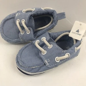 Baby Gap Blue Tie Shoes Sz 3-6M Toddler New - Picture 1 of 3