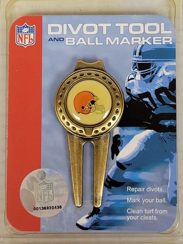 NFL Cleveland Browns Golf Divot Tool/Ball Marker, NEW Cover