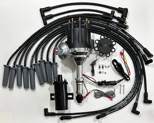 small cap BUICK 350 HEI DISTRIBUTOR + BLACK 45K COIL + 8.5mm USA Wires - Picture 1 of 14