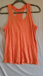 Mudd Orange Flowy Tank Top Metal Studs Size Medium *flaws - Picture 1 of 13