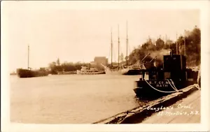 Postal Vaughan's Creek St. Martin's New Brunswick Canadá frente al mar RPPC - Imagen 1 de 2