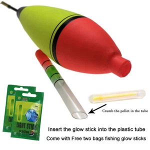 5pcs Night Fishing Floats Electric Float Bobber 10g glow night 6.5inch EVA Float - Picture 1 of 5