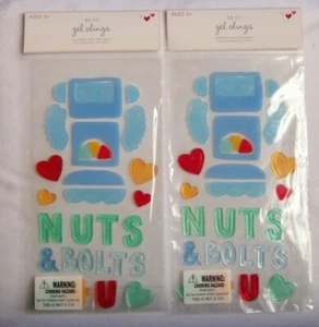 2 PACKS OF 30 CT VALENTINE'S DAY THEME GEL CLINGS WINDOW DECOR ROBOT & HEARTS - Picture 1 of 1