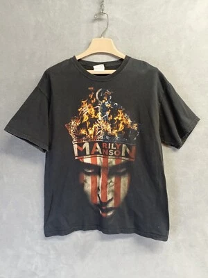 Camisa De Colección Marilyn Manson Para Hombre Grande Corona Negra Rock Metal Música Años 2000 Foto 1 de 4